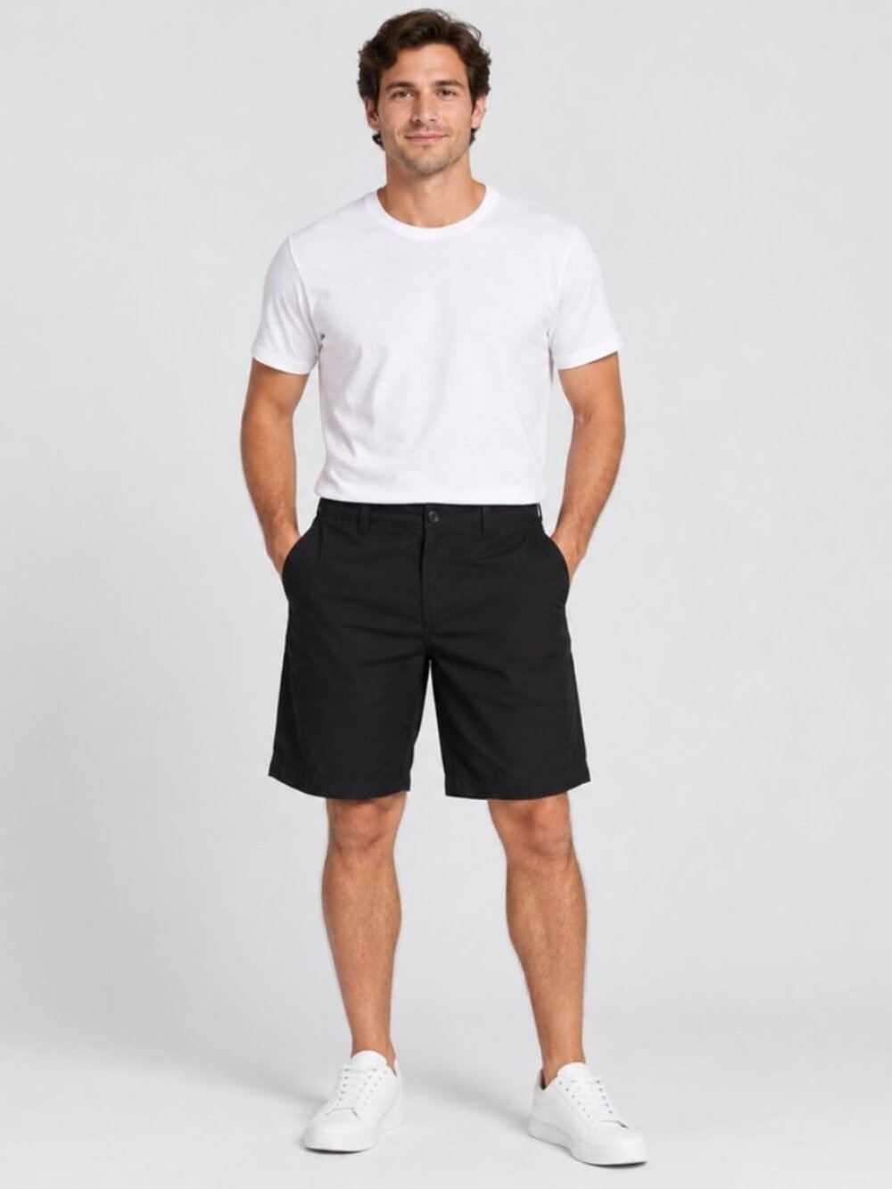 Champs Sports Gear Men's 36 Black Shorts 10" Inseam Casual Flat Front Bermuda